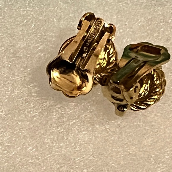 Dior Gold Earrings Elegant Textured Design - Picture 5 of 7